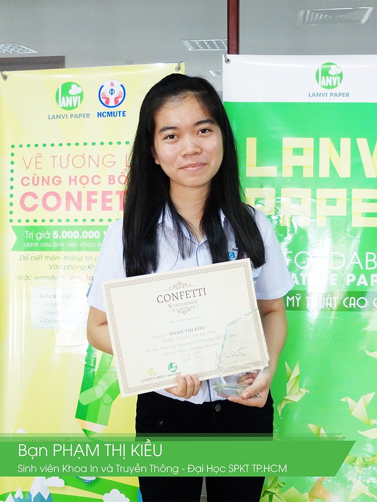 Giấy Lan Vi | Các bạn sinh viên nhận học bổng Confetti 2015